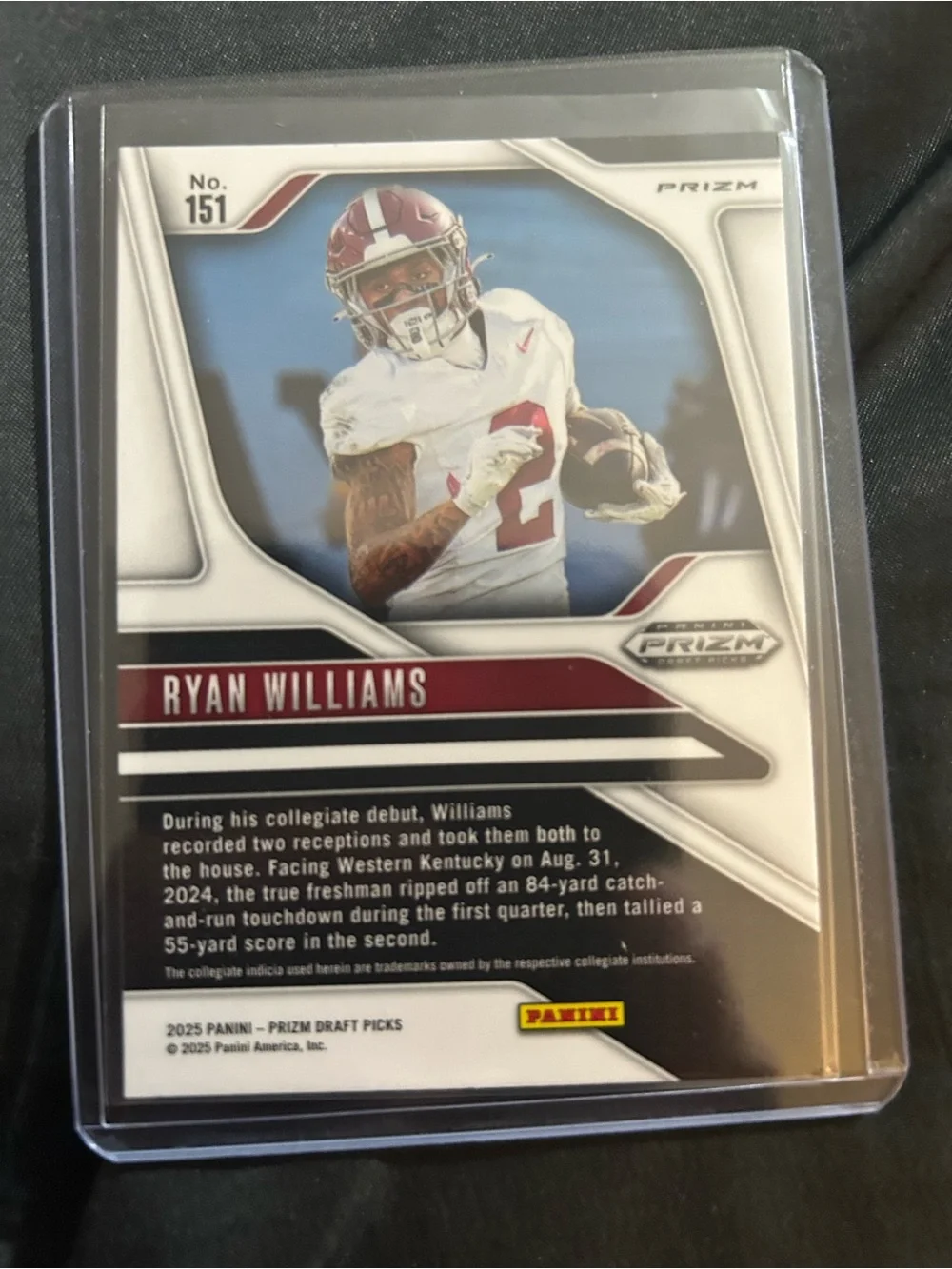 Panini Gold Prizm Football Card - Gold, White, Red